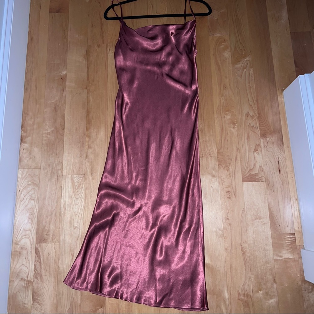 Shona Joy - Bias Cowl Midi Slip Dress in Terracotta - Picture 6 of 7